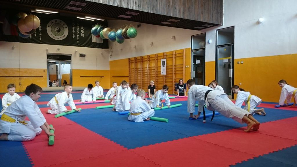 Trénink karate začátečníků v Brně v TJ Tesla